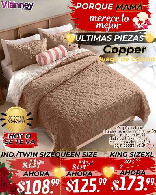 Juego de Colcha Copper - Prom Madres