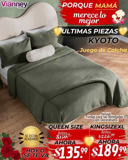 Juego de Colcha Kyoto - Prom Madres
