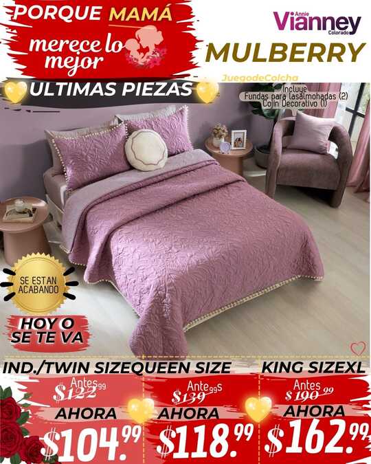 Juego de Colcha Mulberry - Prom Madres