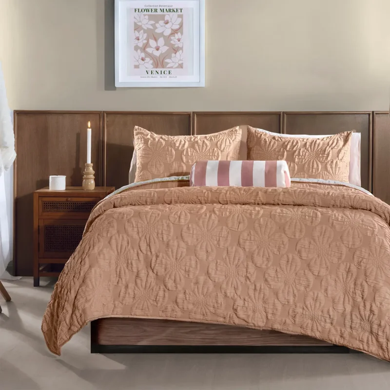 Juego de Colcha Reversible Ultra delgada Copper